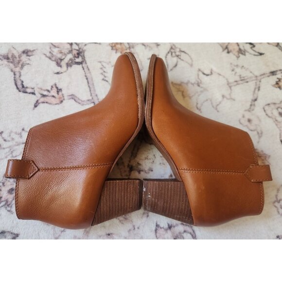Madewell Women's Sz. 8 Billie Ankle Brown Leather Heeled Booties - Picture 5 of 7